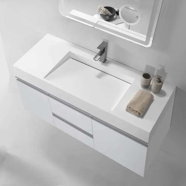 Large White Single Bowl Vanity and Top