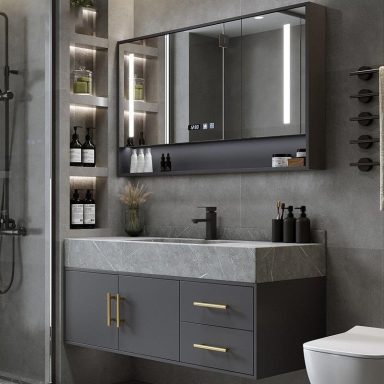 Modern Vanity with Stone Rock Top