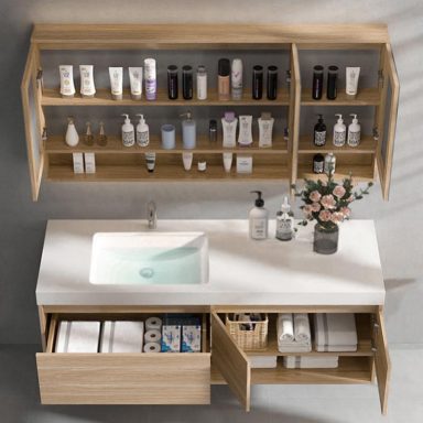 2 Drawer Vanity with Cabinet Storage