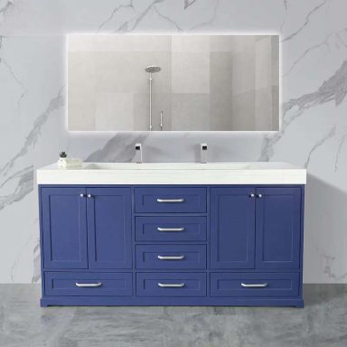 Beautiful Blue Freestanding Vanity 6 Drawers